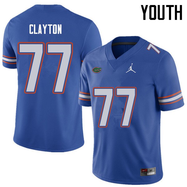 Jordan Brand Youth #77 Antonneous Clayton Florida Gators College Football Jersey Royal